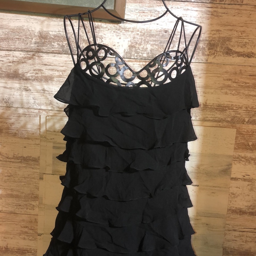 Lauren Ralph Lauren 90s Vintage Little Black Dress Ruffle Dress 1990s Women's​​ - Picture 5 of 10